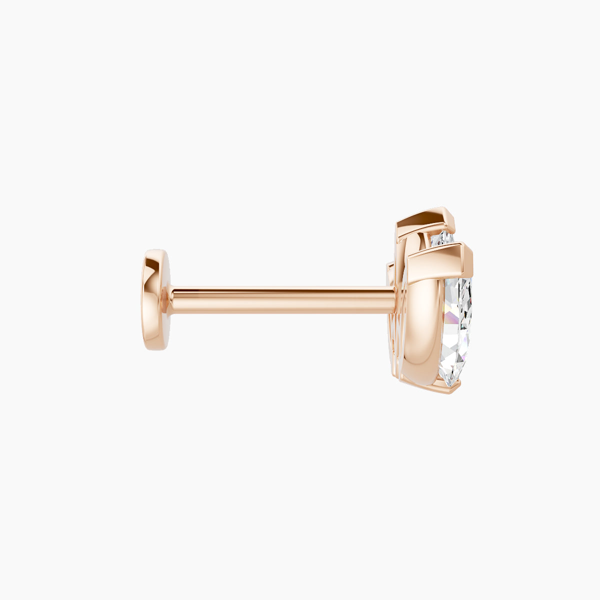 Maia | 18k Rose Gold 11 mm 8 mm Lotus Diamond Nose Piercing