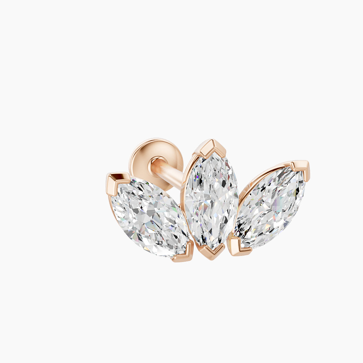 Maia | 18k Rose Gold 11 mm 8 mm Lotus Diamond Piercing