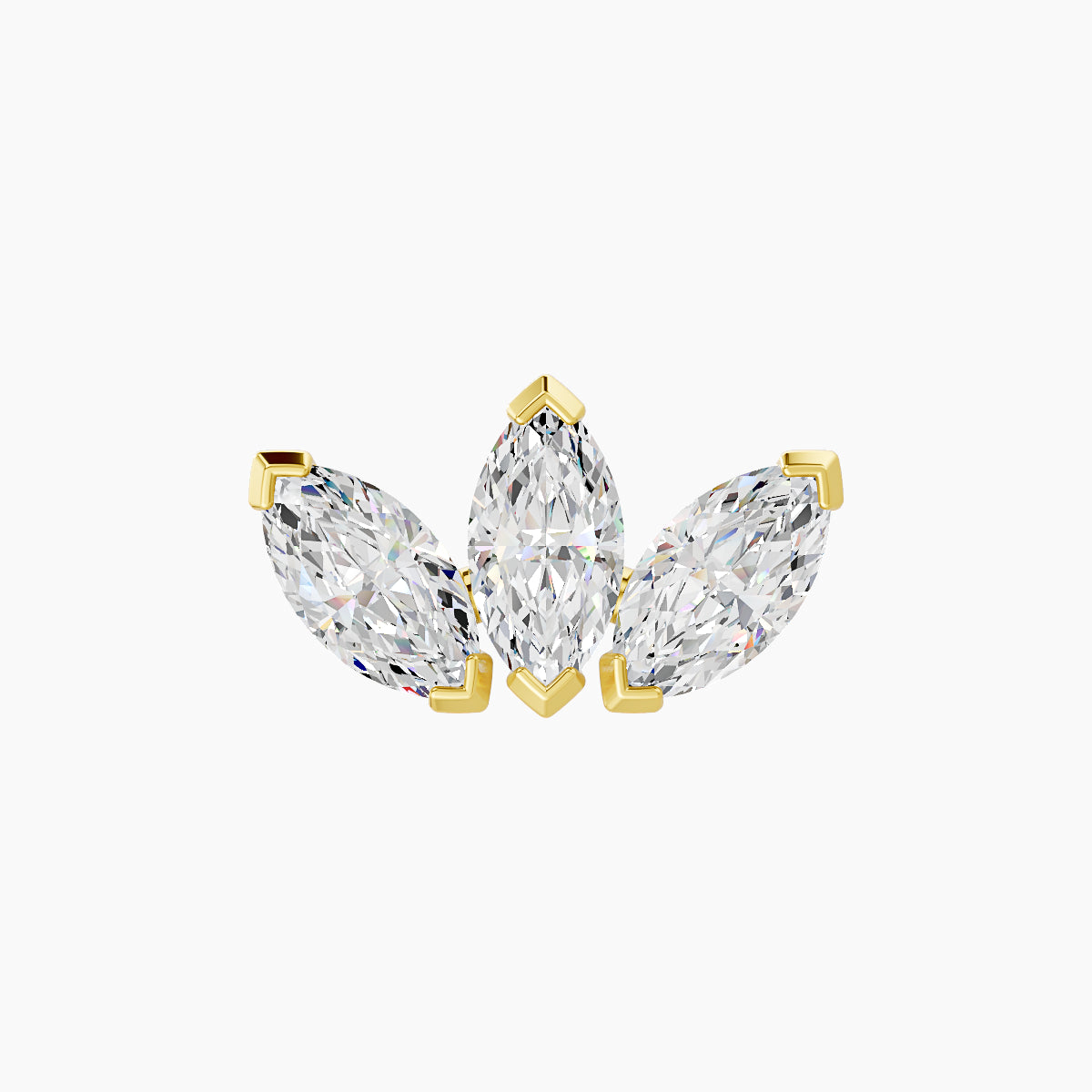 Maia | 18k Yellow Gold 11 mm 8 mm Lotus Diamond Piercing