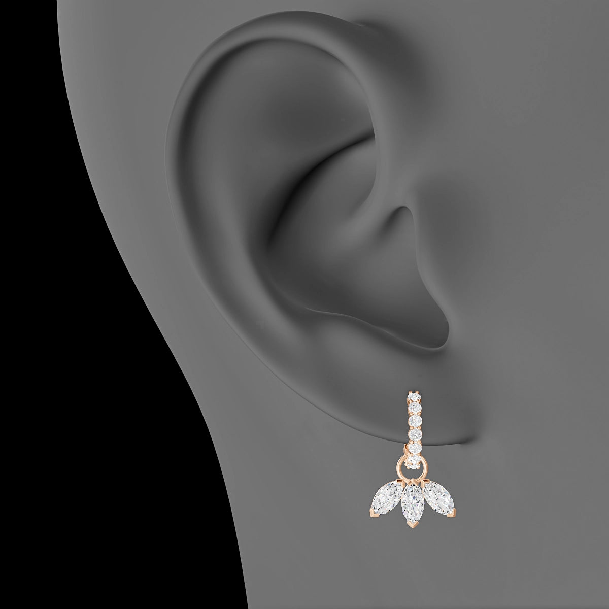 Maia | 18k Rose Gold 11.5 mm Lotus Diamond Charm
