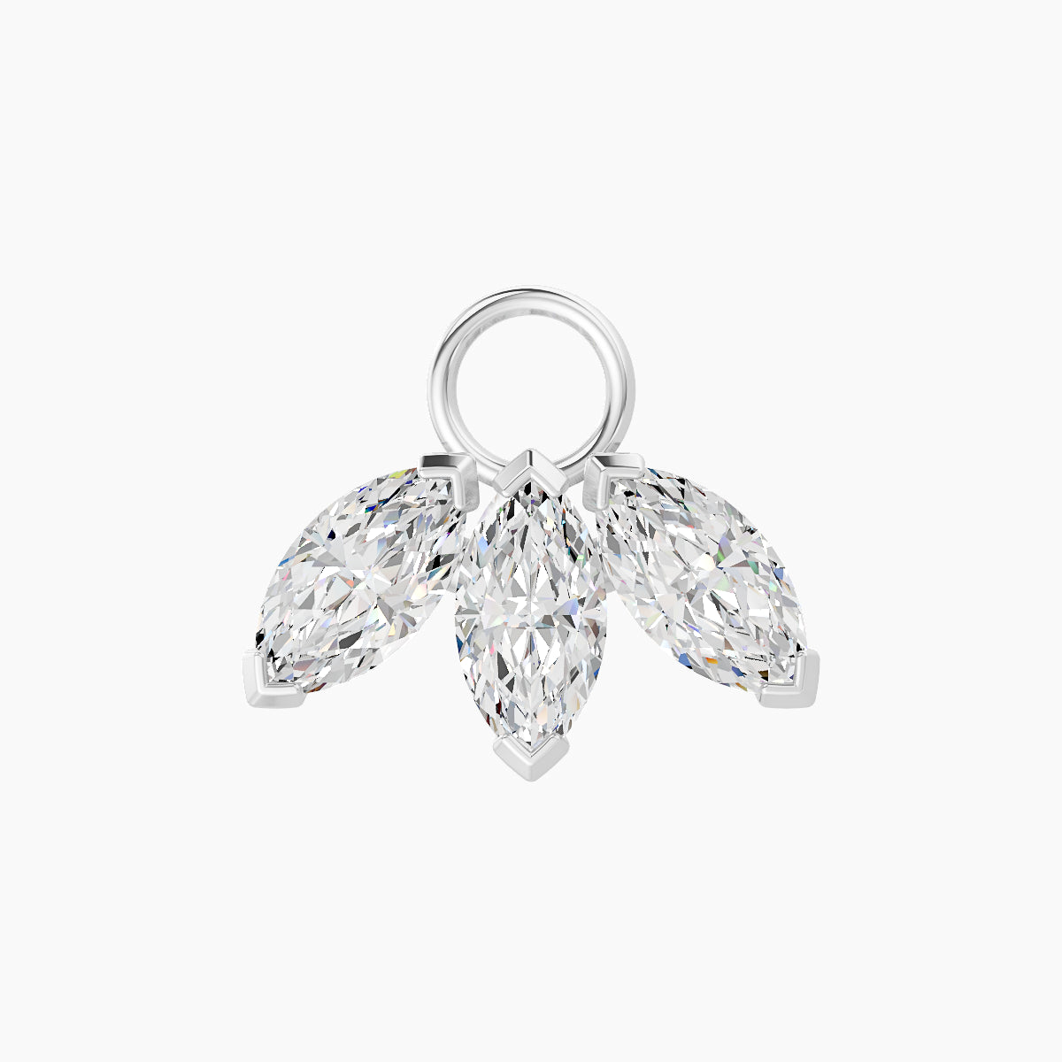 Maia | 18k White Gold 11.5 mm Lotus Diamond Charm