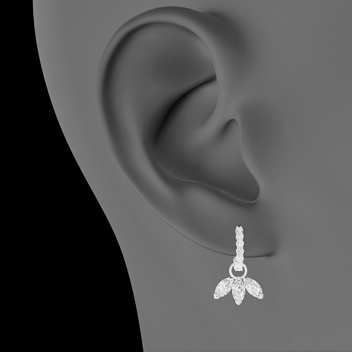 Maia | 18k White Gold 11.5 mm Lotus Diamond Charm