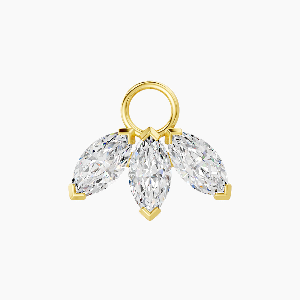 Maia | 18k Yellow Gold 11.5 mm Lotus Diamond Charm