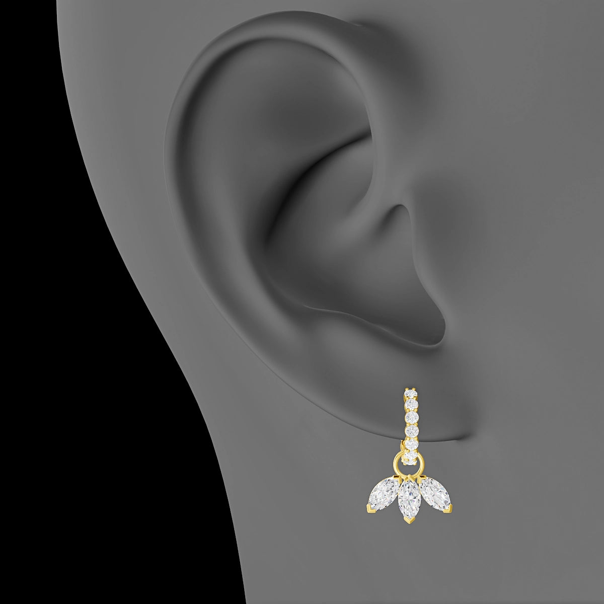 Maia | 18k Yellow Gold 11.5 mm Lotus Diamond Charm