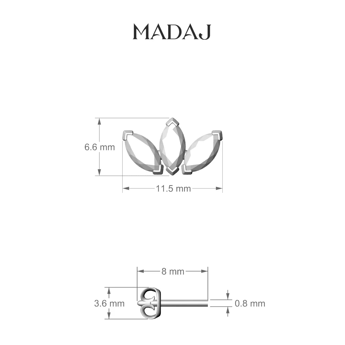 Maia | 18k Yellow Gold 11.5 mm Lotus Diamond Earring
