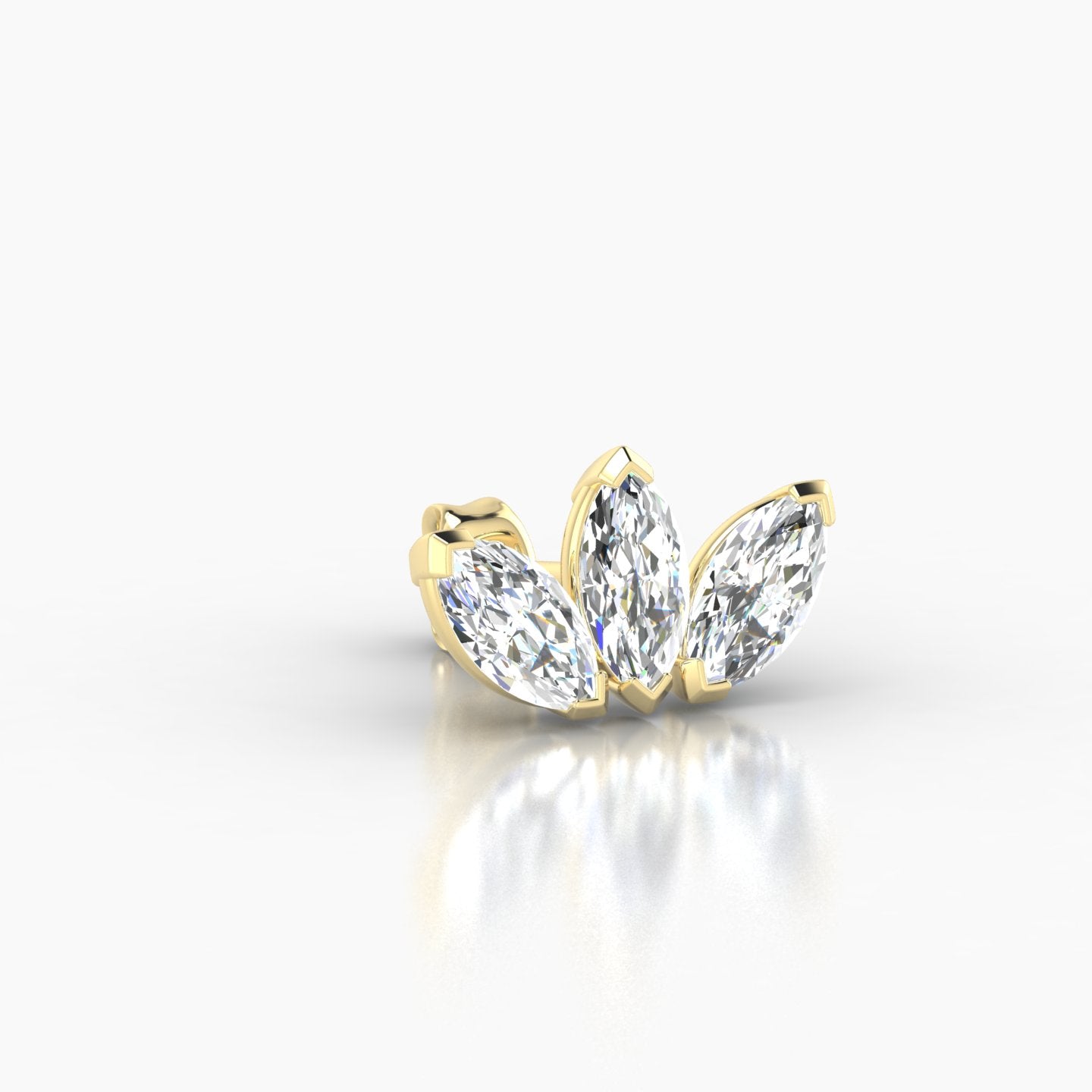 Maia | 18k Yellow Gold 11 mm Lotus Diamond Earring