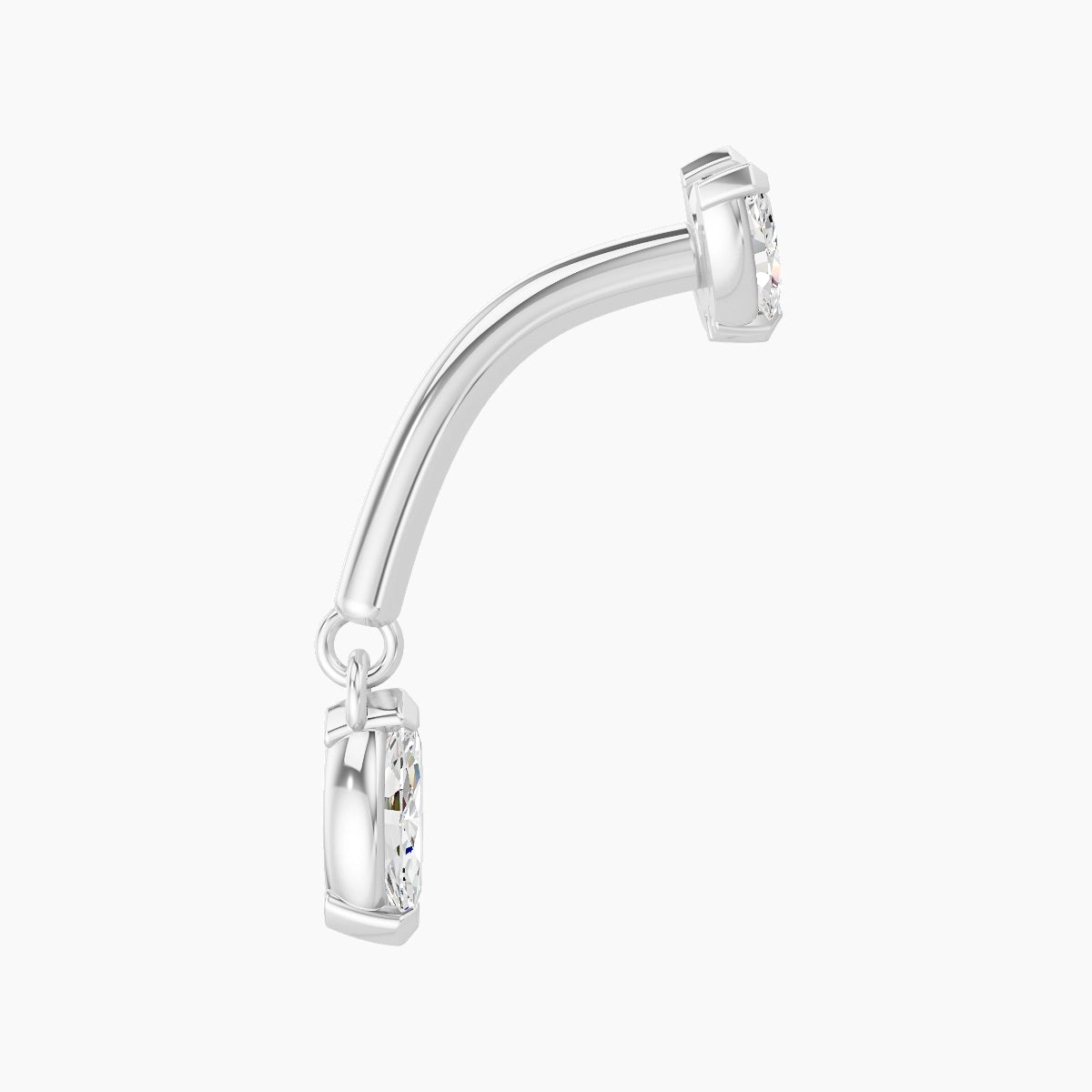 Maia | 18k White Gold 8 mm Lotus Diamond Rook Piercing