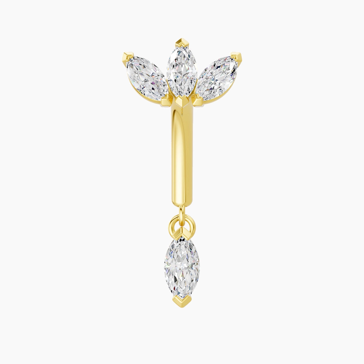 Maia | 18k Yellow Gold 8 mm Lotus Diamond Rook Piercing