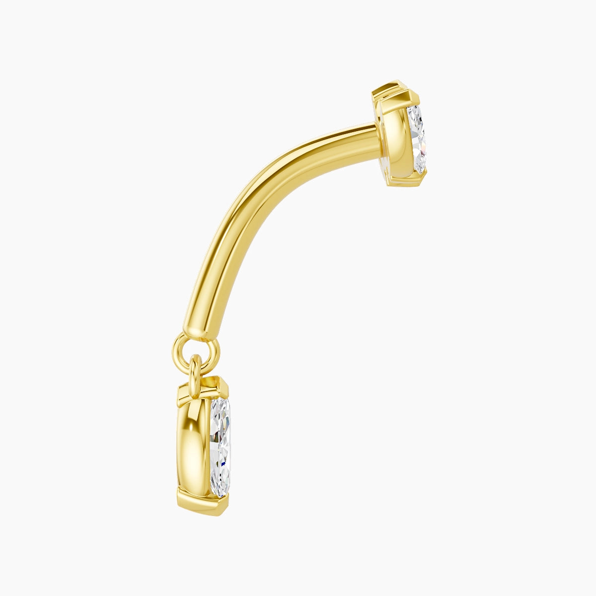Maia | 18k Yellow Gold 8 mm Lotus Diamond Rook Piercing