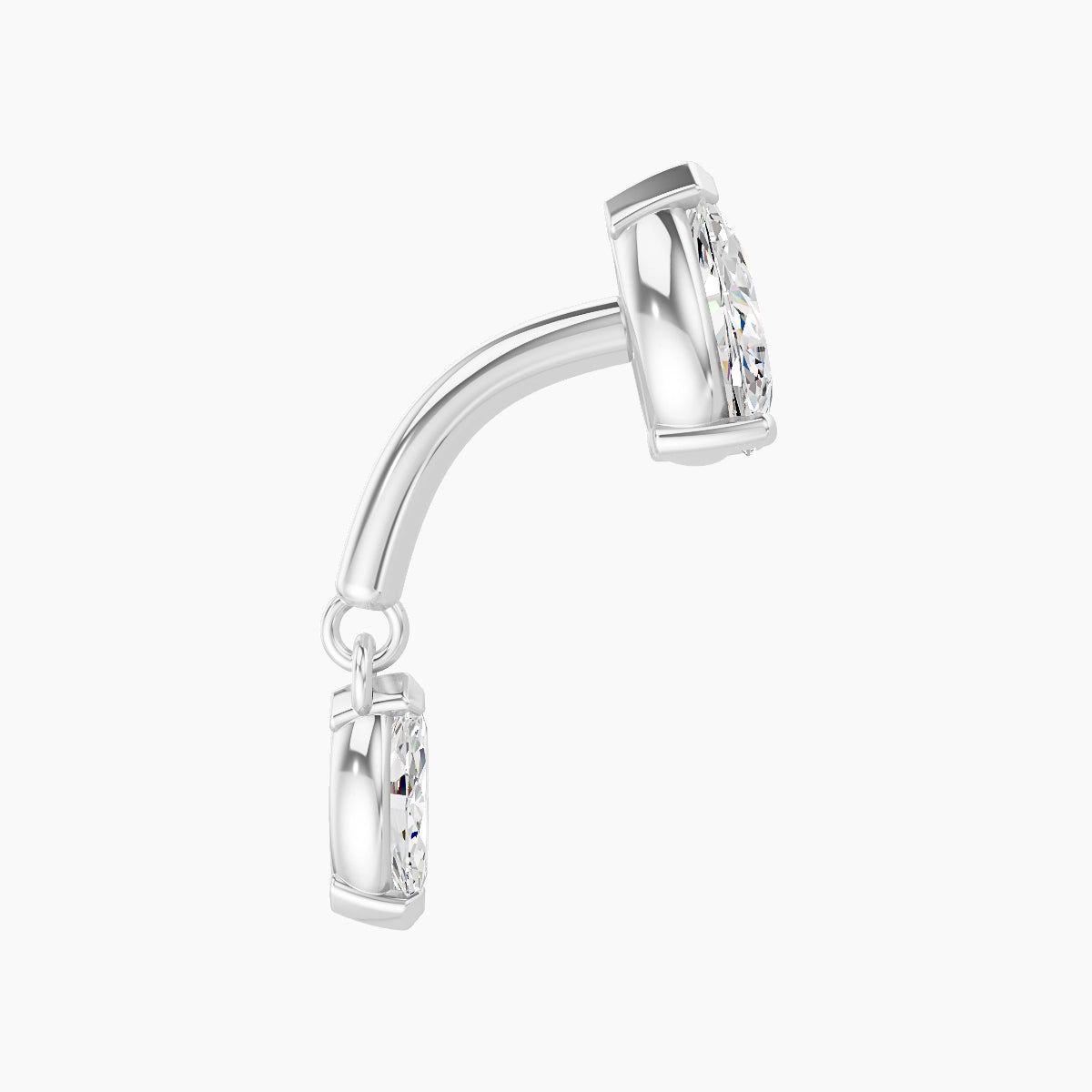 Malo | 18k White Gold 6 mm Diamond Rook Piercing
