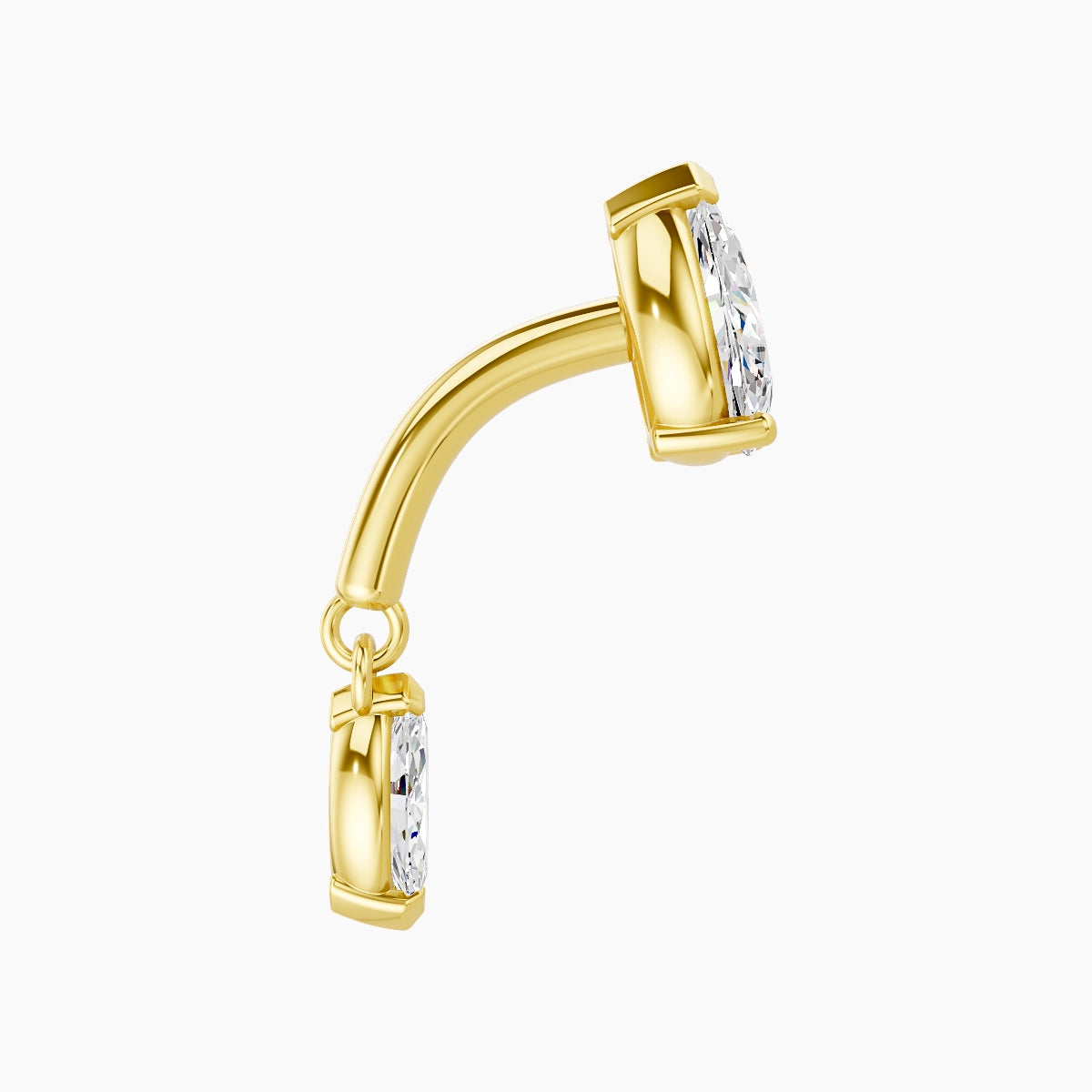 Malo | 18k Yellow Gold 6 mm Diamond Rook Piercing