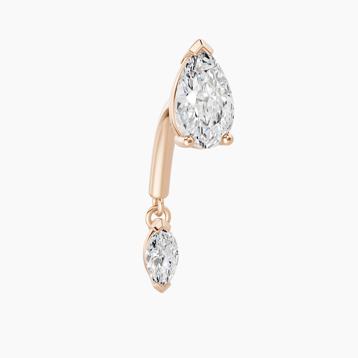 Malo | 18k Rose Gold 8 mm Diamond Rook Piercing
