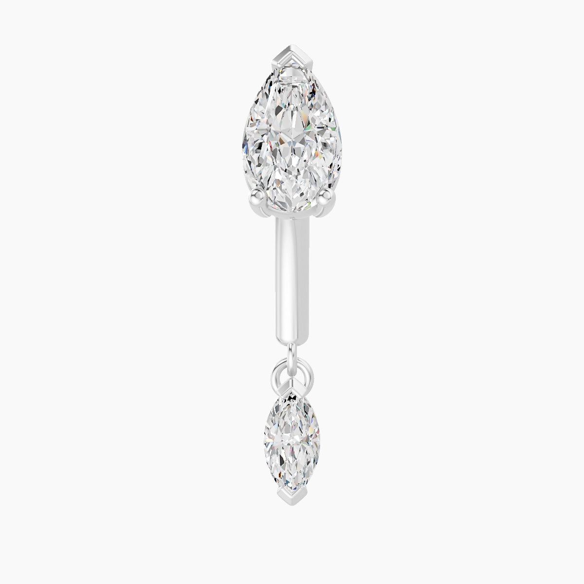 Malo | 18k White Gold 8 mm Diamond Rook Piercing