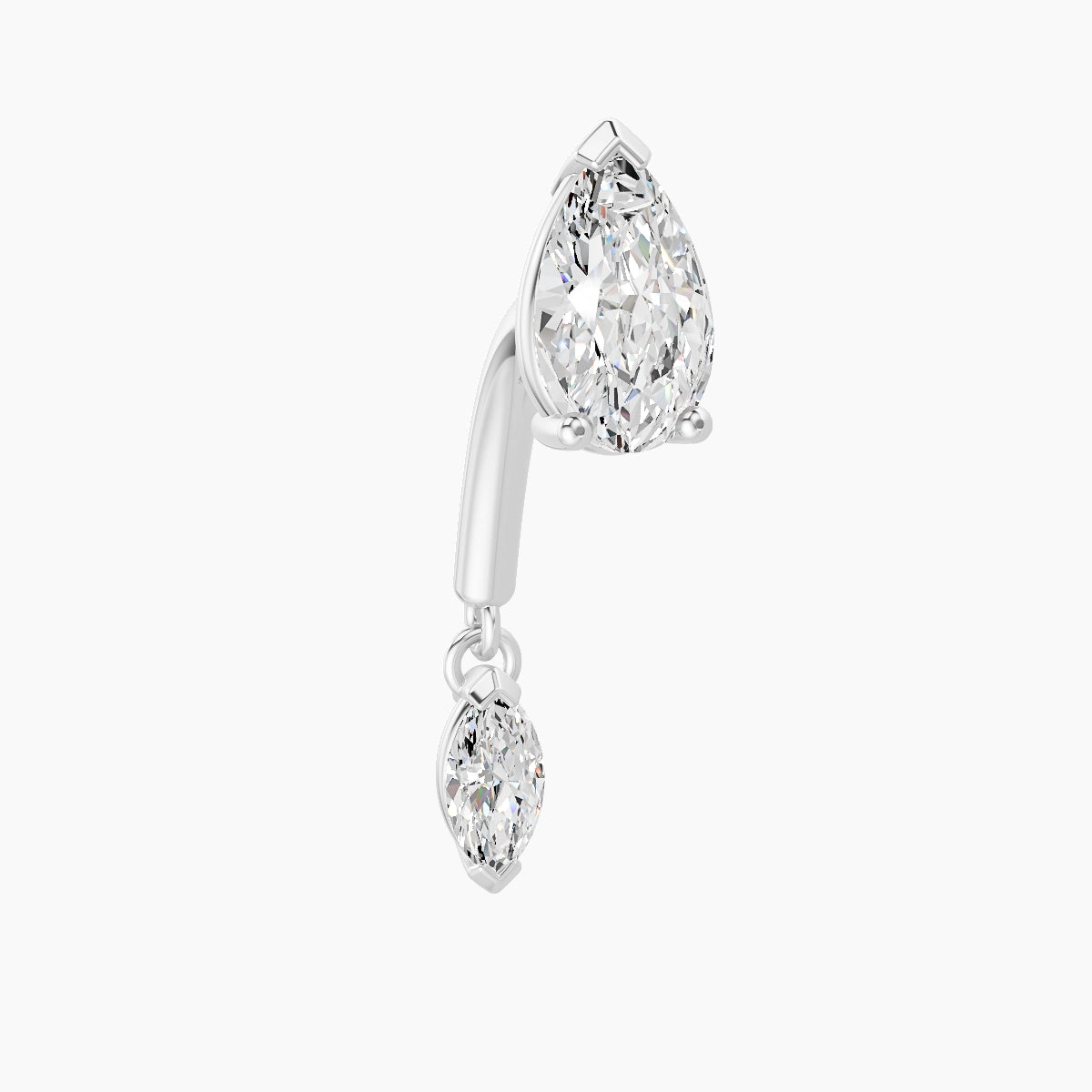 Malo | 18k White Gold 8 mm Diamond Rook Piercing