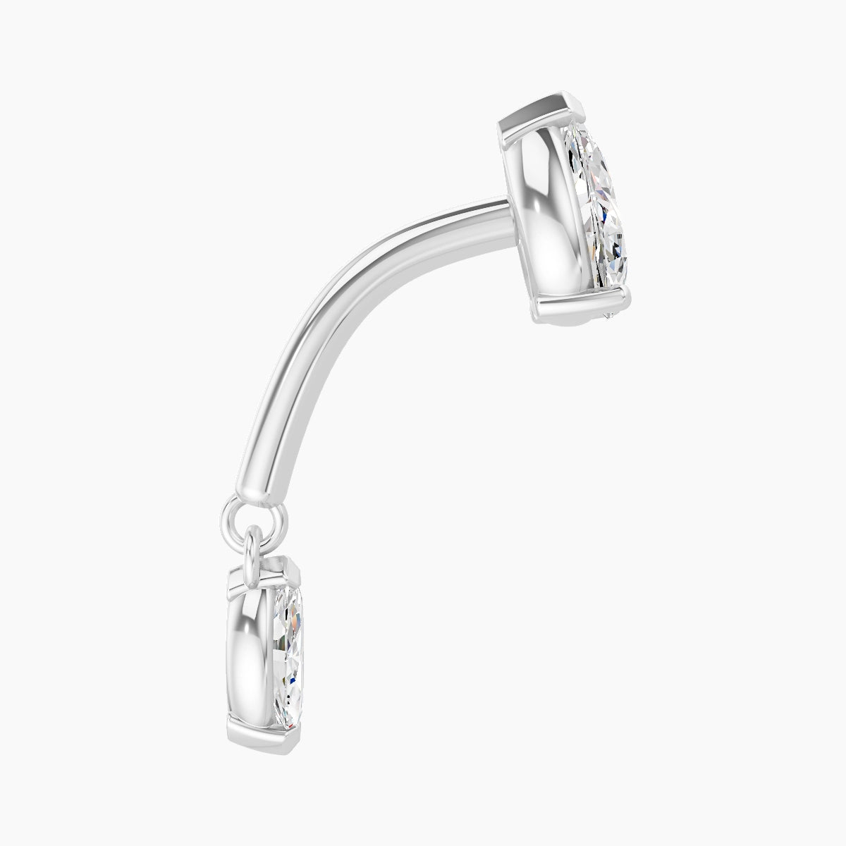 Malo | 18k White Gold 8 mm Diamond Rook Piercing