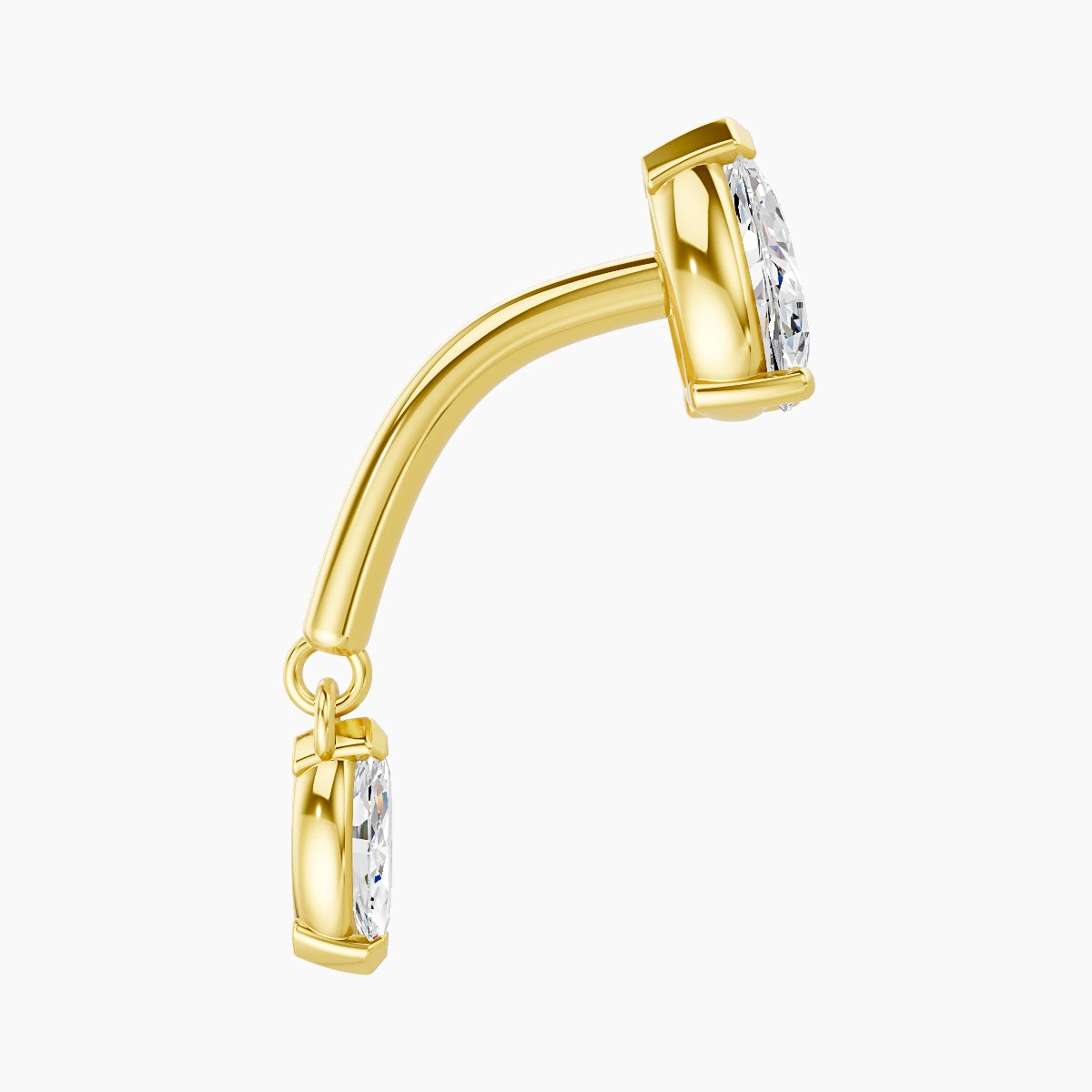 Malo | 18k Yellow Gold 8 mm Diamond Rook Piercing