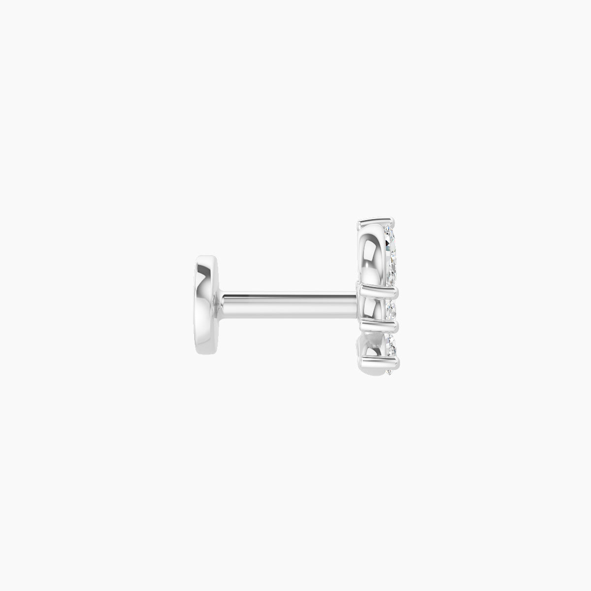 Melia | 18k White Gold 5.5 mm 5 mm Trilogy Diamond Left Piercing