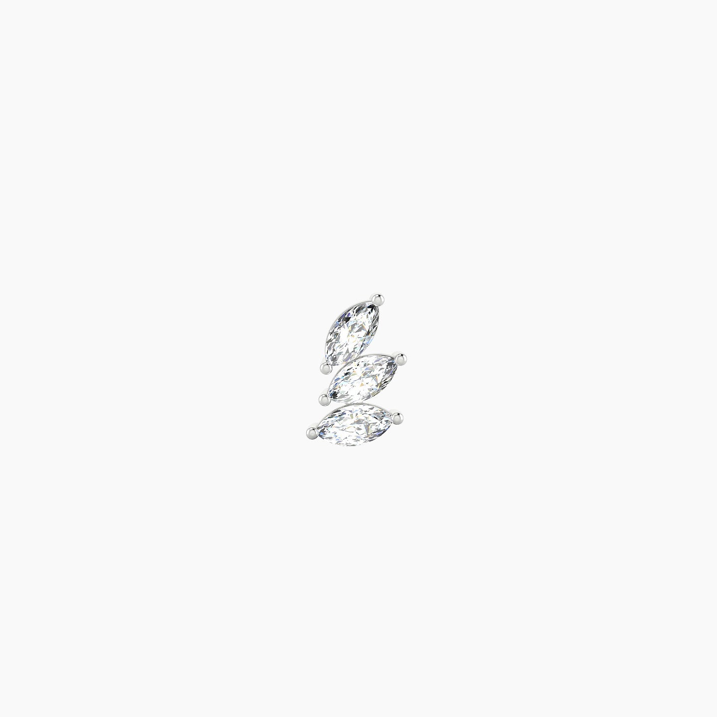 Melia | 18k White Gold 6 mm 5 mm Trilogy Diamond Left Piercing