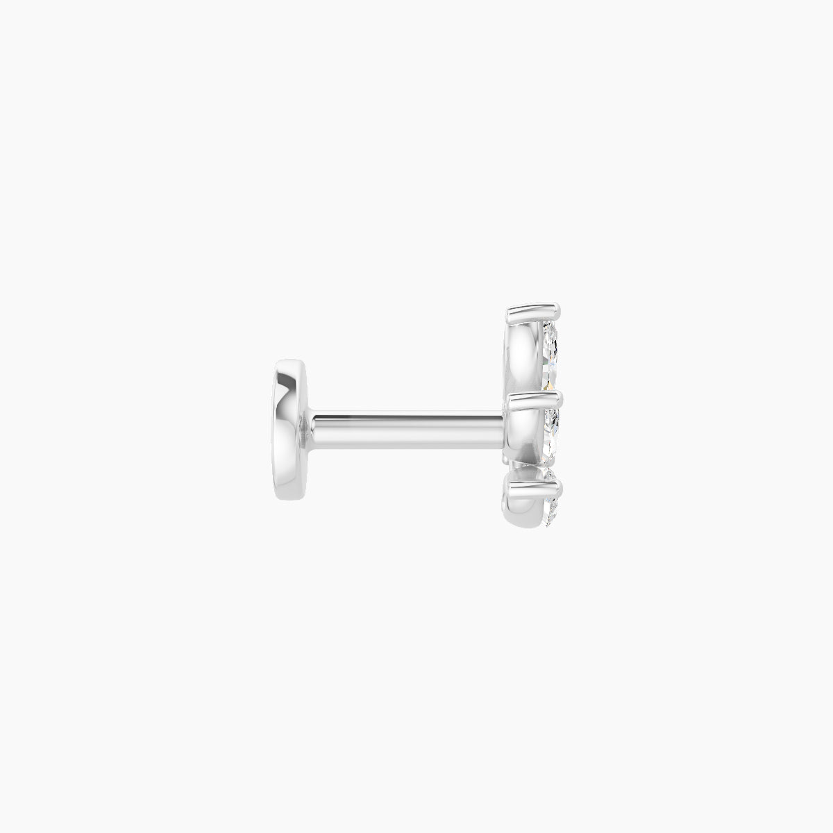 Melia | 18k White Gold 5.5 mm 5 mm Trilogy Diamond Right Piercing