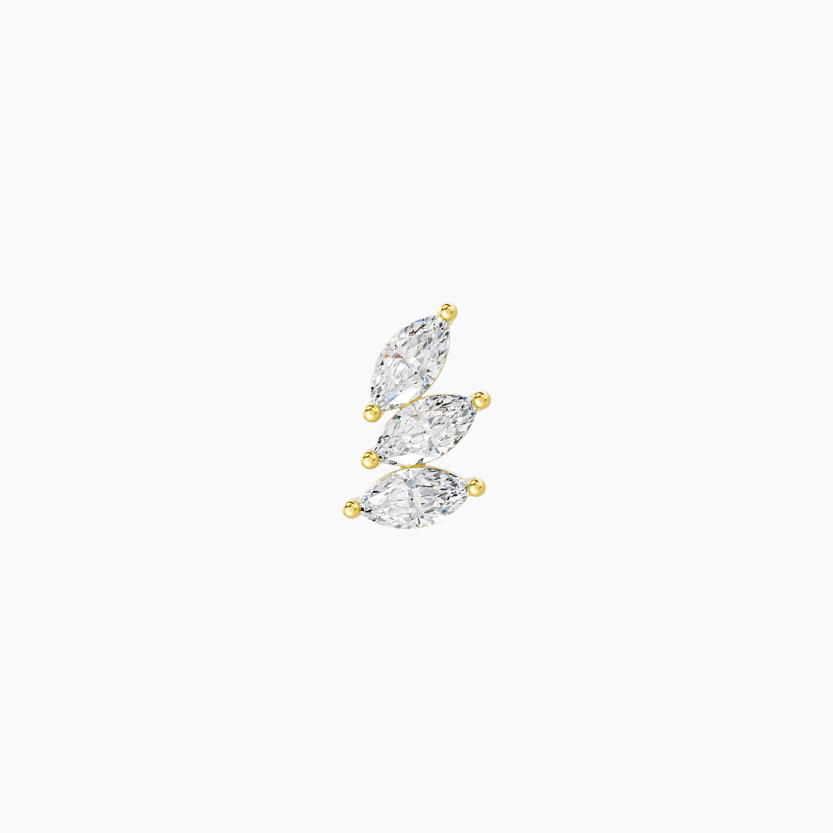 Melia | 18k Yellow Gold 5.5 mm 6.5 mm Trilogy Diamond Left Piercing