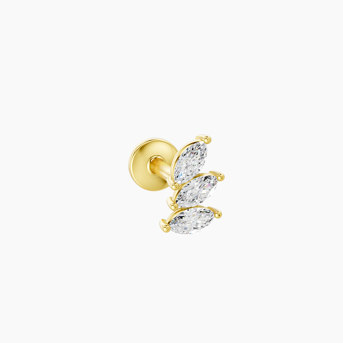 Melia | 18k Yellow Gold 5.5 mm 6.5 mm Trilogy Diamond Left Piercing