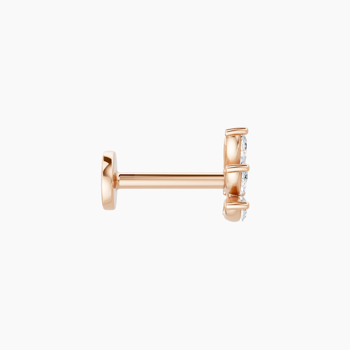 Melia | 18k Rose Gold 5.5 mm 6.5 mm Trilogy Diamond Right Piercing
