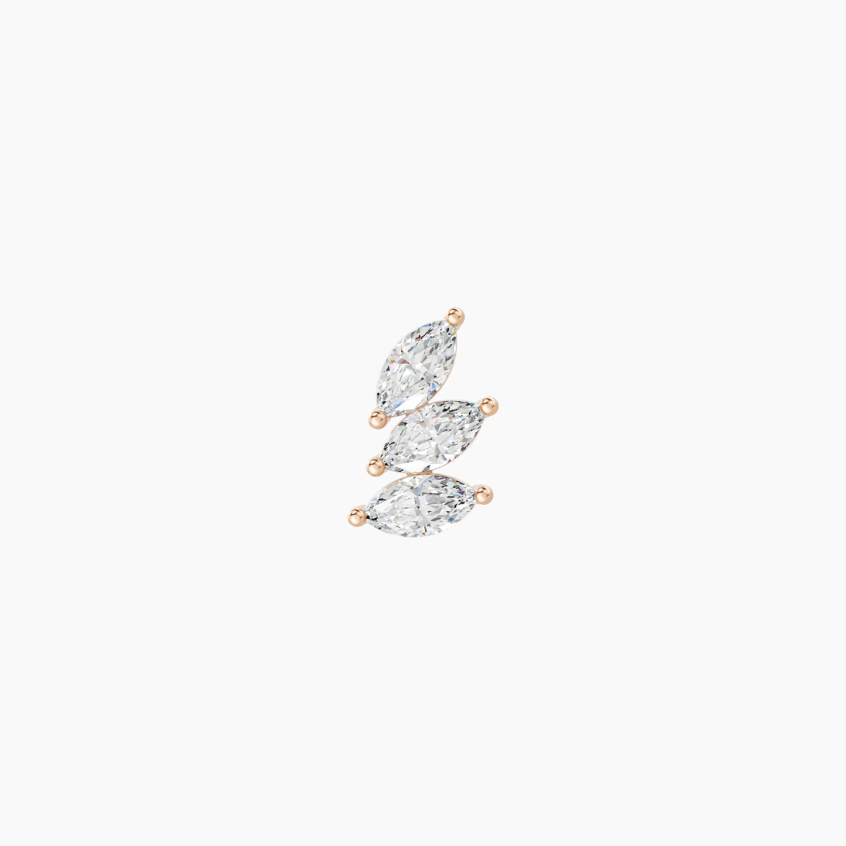 Melia | 18k Rose Gold 5.5 mm 8 mm Trilogy Diamond Left Piercing