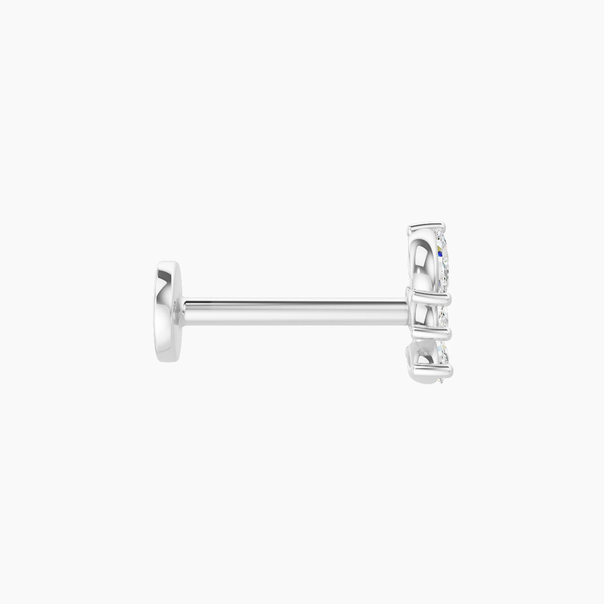 Melia | 18k White Gold 5.5 mm 8 mm Trilogy Diamond Left Piercing