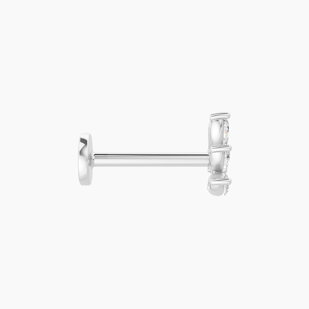 Melia | 18k White Gold 5.5 mm 8 mm Trilogy Diamond Right Piercing