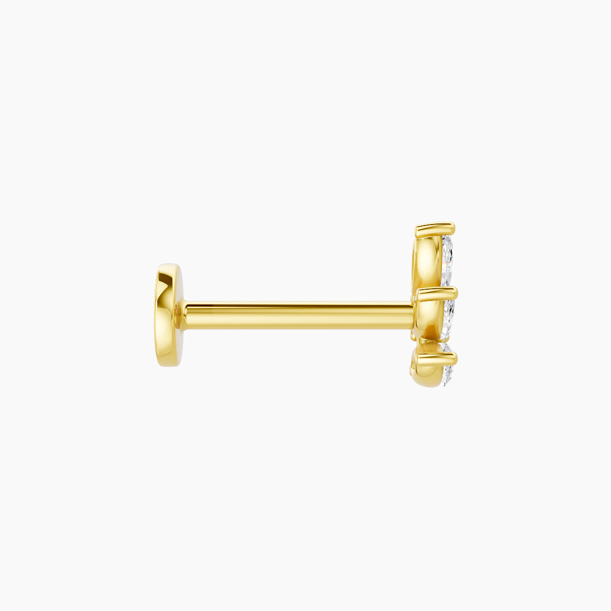 Melia | 18k Yellow Gold 5.5 mm 8 mm Trilogy Diamond Right Piercing