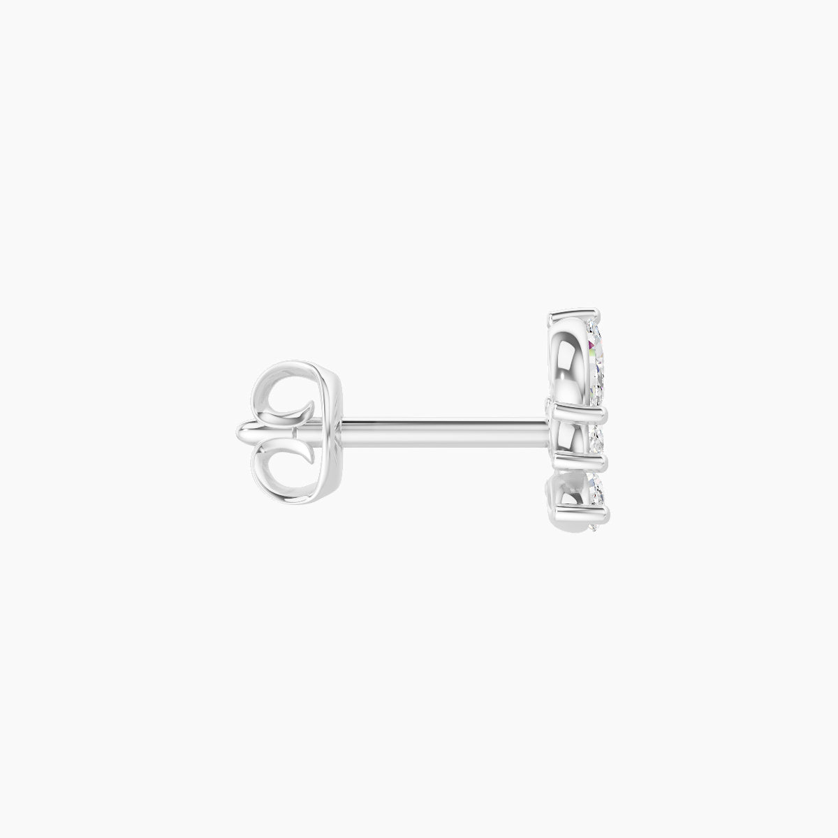 Melia | 18k White Gold 5.5 mm Trilogy Diamond Left Earring