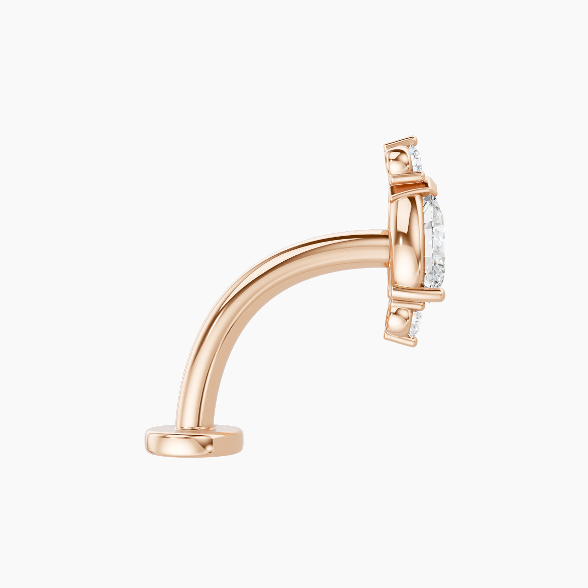 Metis | 18k Rose Gold 9 mm 10 mm Diamond Floating Navel Piercing