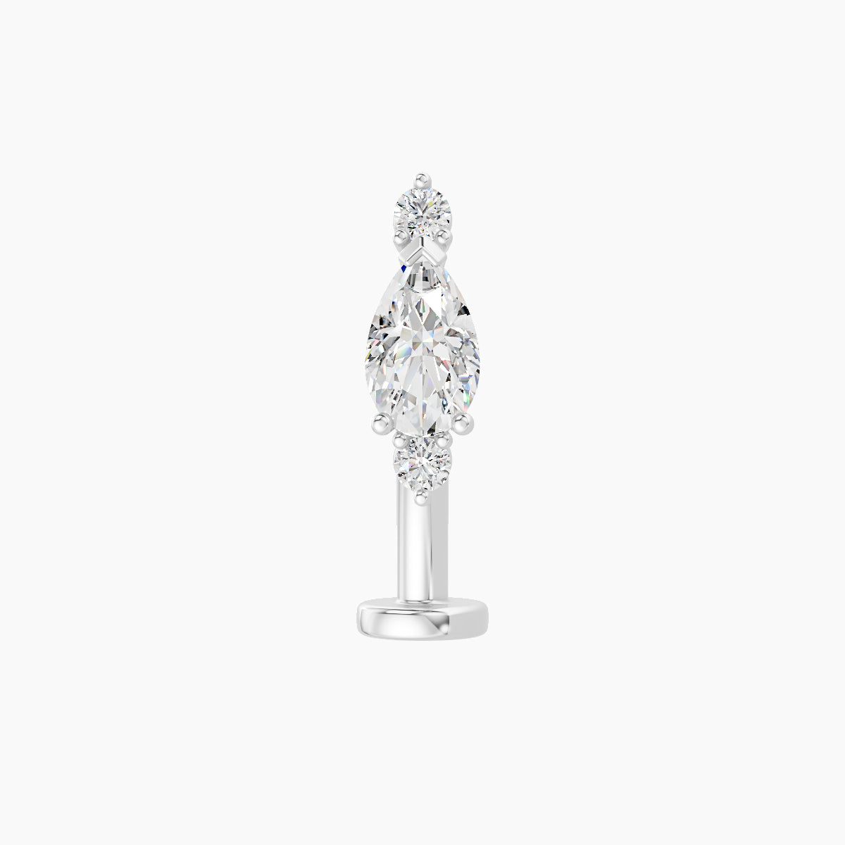 Metis | 18k White Gold 9 mm 10 mm Diamond Floating Navel Piercing