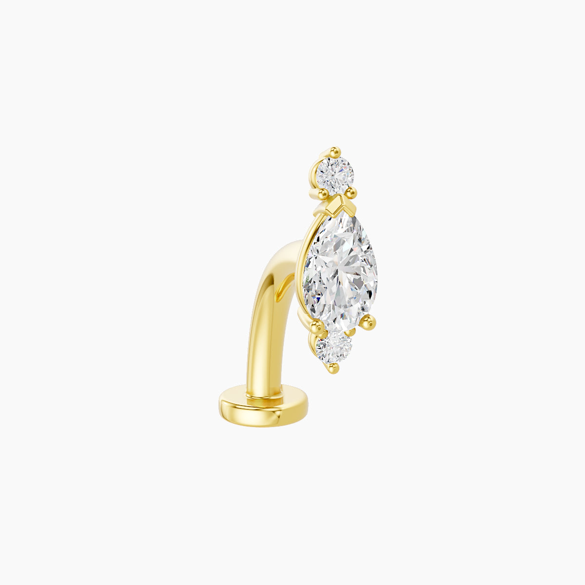 Metis | 18k Yellow Gold 9 mm 10 mm Diamond Floating Navel Piercing