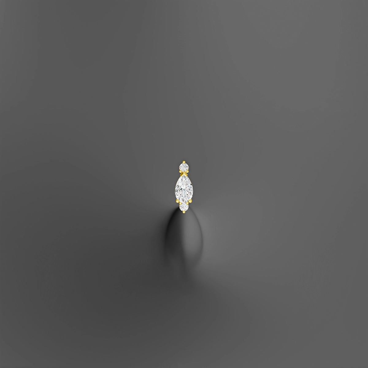 Metis | 18k Yellow Gold 9 mm 10 mm Diamond Floating Navel Piercing