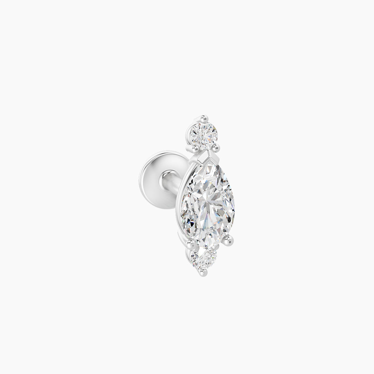 Metis | 18k White Gold 9 mm 5 mm Diamond Piercing