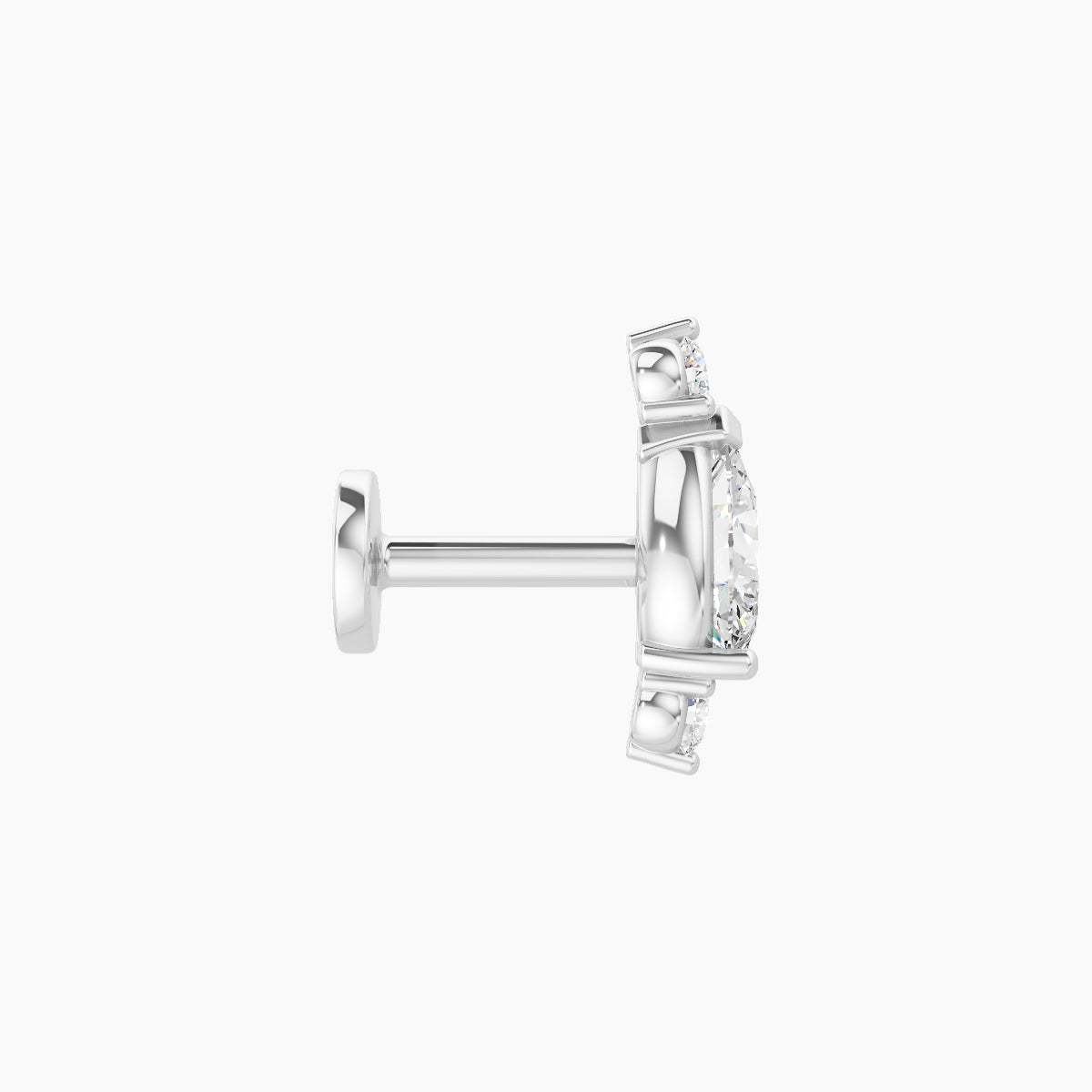 Metis | 18k White Gold 9 mm 5 mm Diamond Piercing