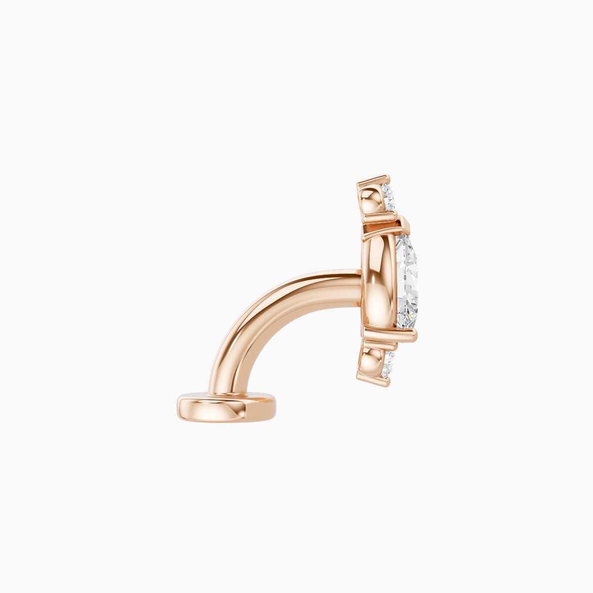 Metis | 18k Rose Gold 9 mm 6 mm Diamond Floating Navel Piercing