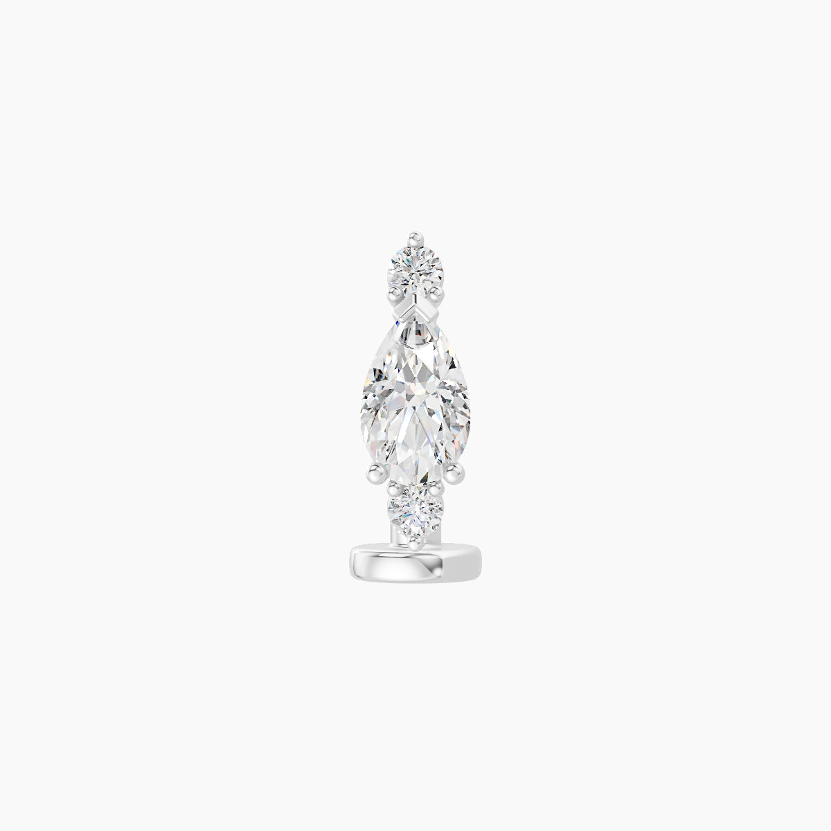 Metis | 18k White Gold 9 mm 6 mm Diamond Floating Navel Piercing