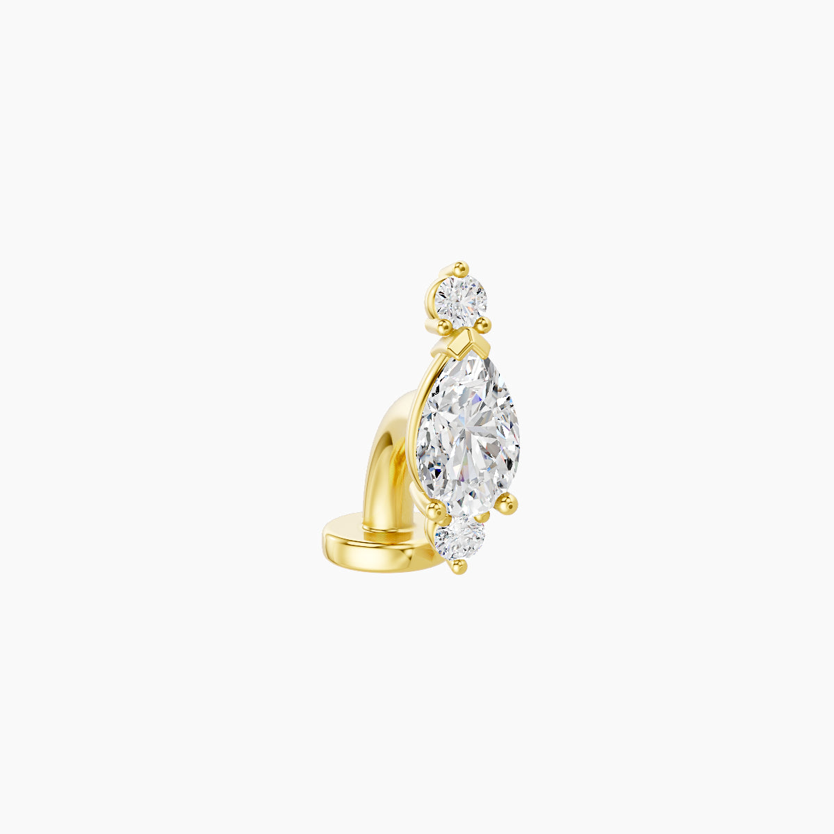Metis | 18k Yellow Gold 9 mm 6 mm Diamond Floating Navel Piercing