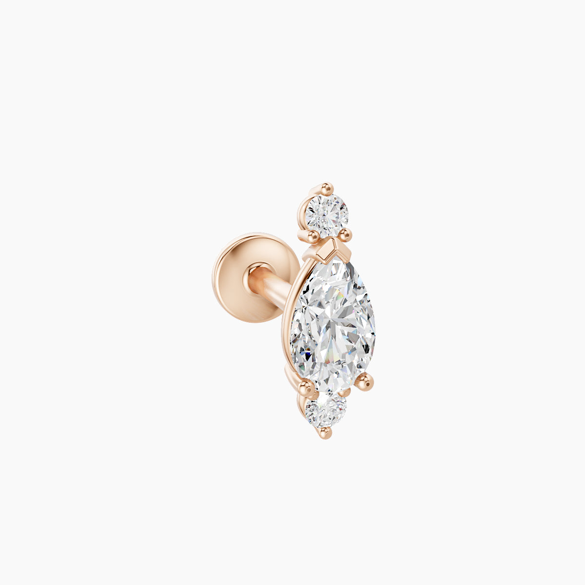 Metis | 18k Rose Gold 9 mm 6.5 mm Diamond Piercing