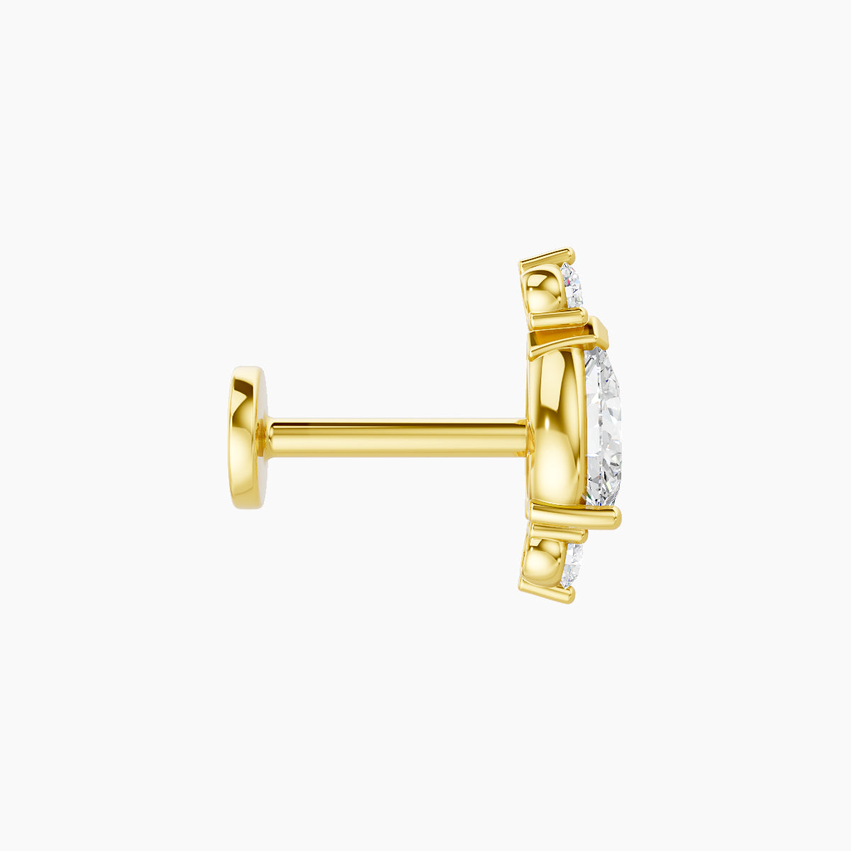 Metis | 18k Yellow Gold 9 mm 6.5 mm Diamond Piercing