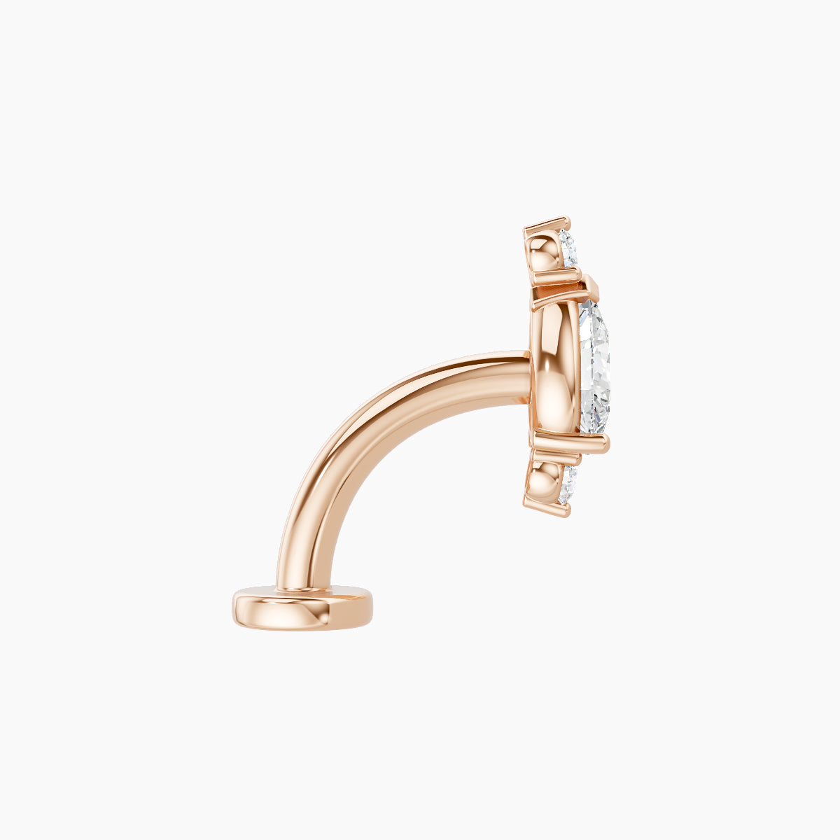 Metis | 18k Rose Gold 9 mm 8 mm Diamond Floating Navel Piercing