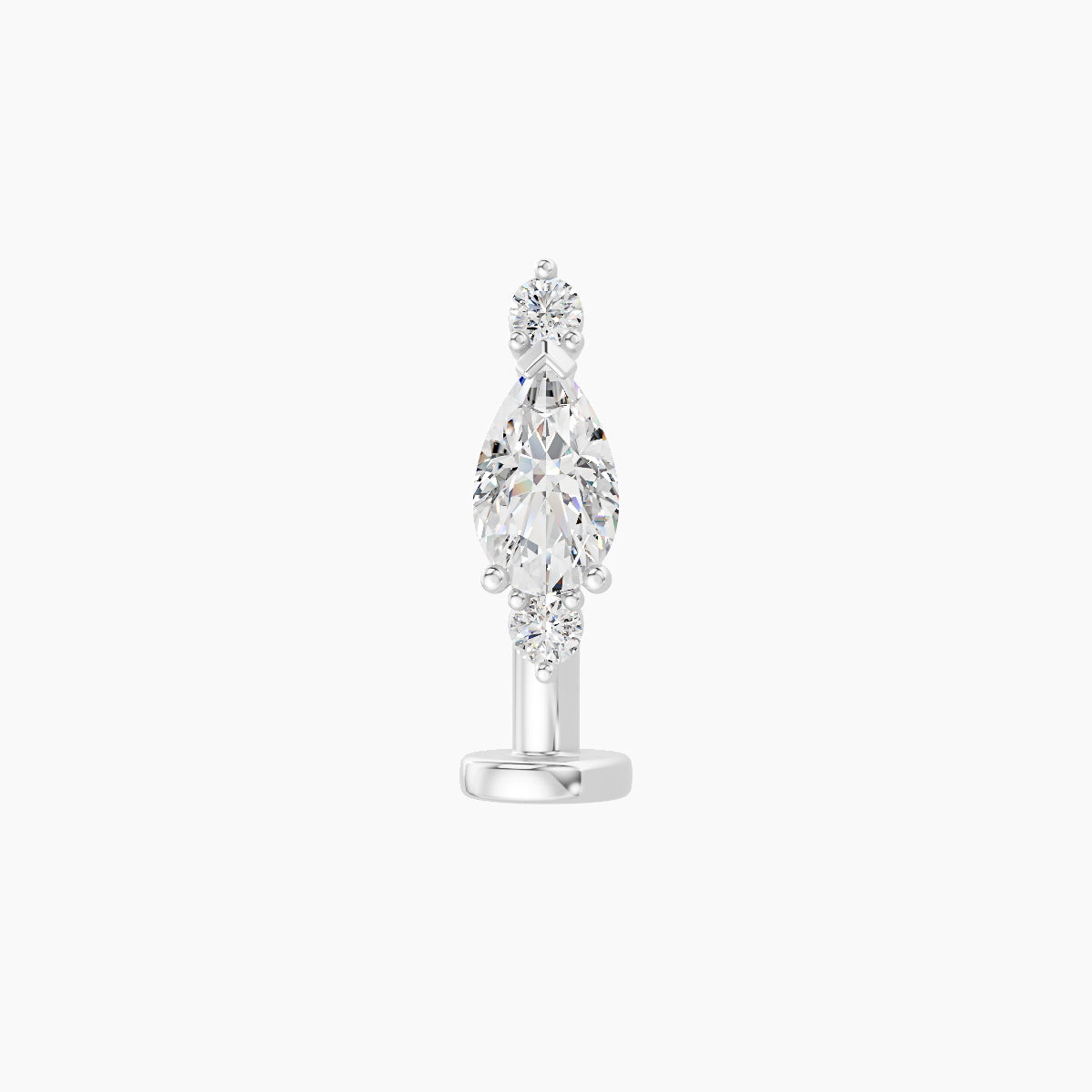 Metis | 18k White Gold 9 mm 8 mm Diamond Floating Navel Piercing