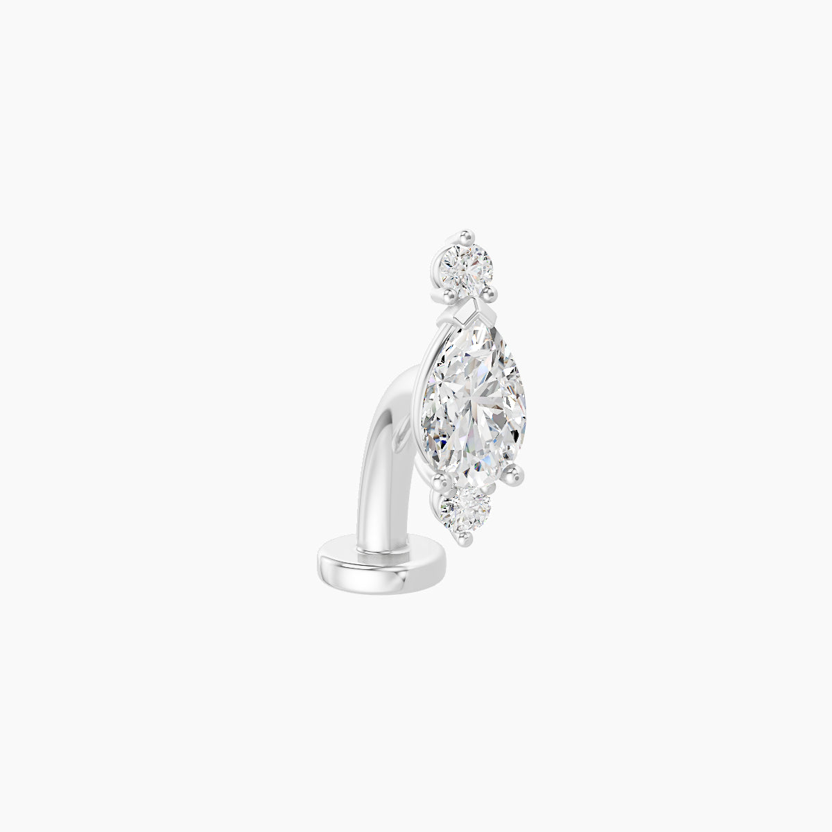 Metis | 18k White Gold 9 mm 8 mm Diamond Floating Navel Piercing