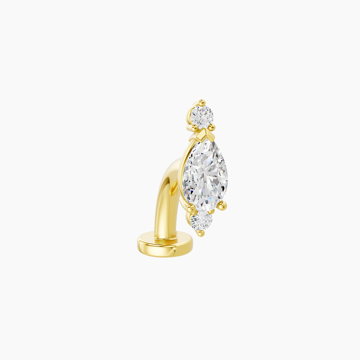 Metis | 18k Yellow Gold 9 mm 8 mm Diamond Floating Navel Piercing