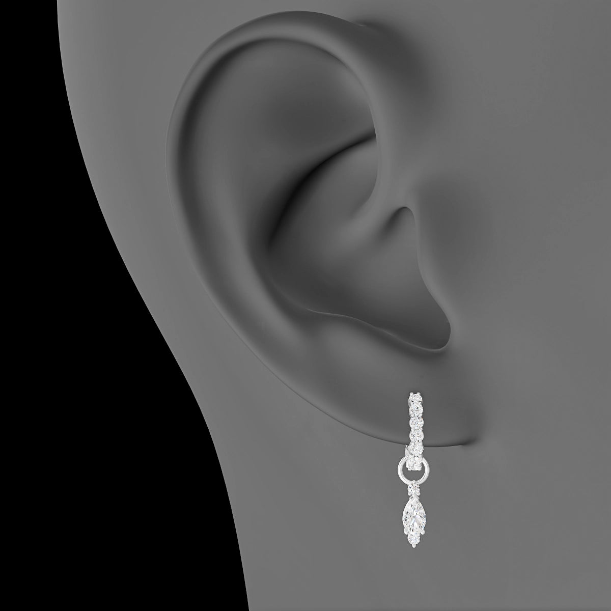 Metis | 18k White Gold 9 mm Diamond Charm