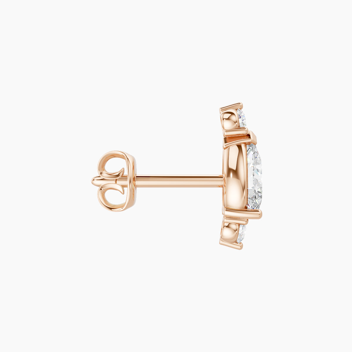 Metis | 18k Rose Gold 9 mm Diamond Earring