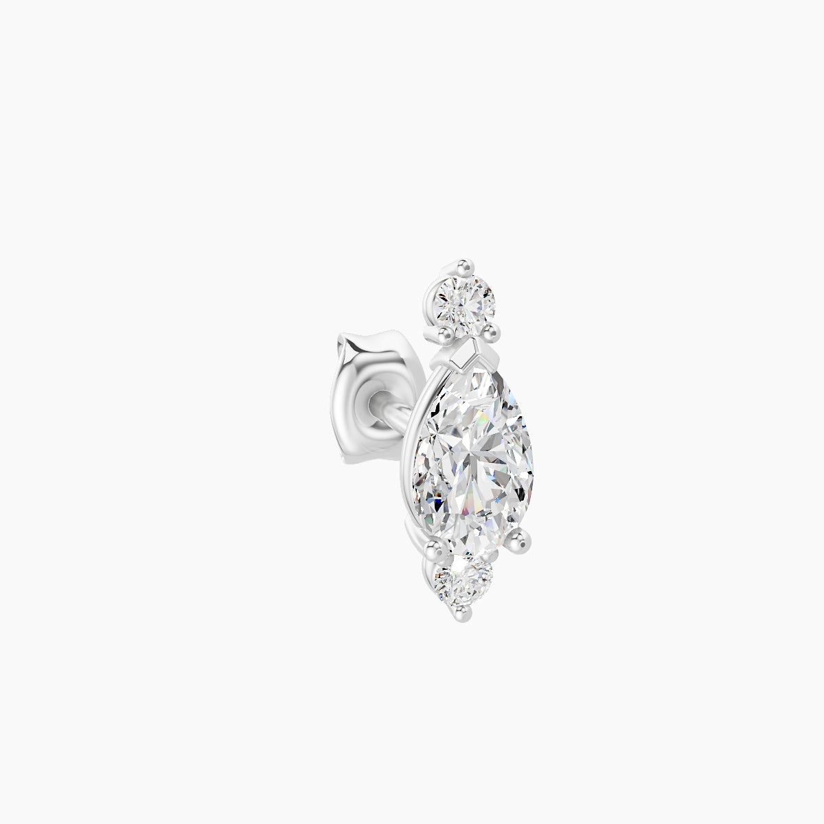 Metis | 18k White Gold 9 mm Diamond Earring