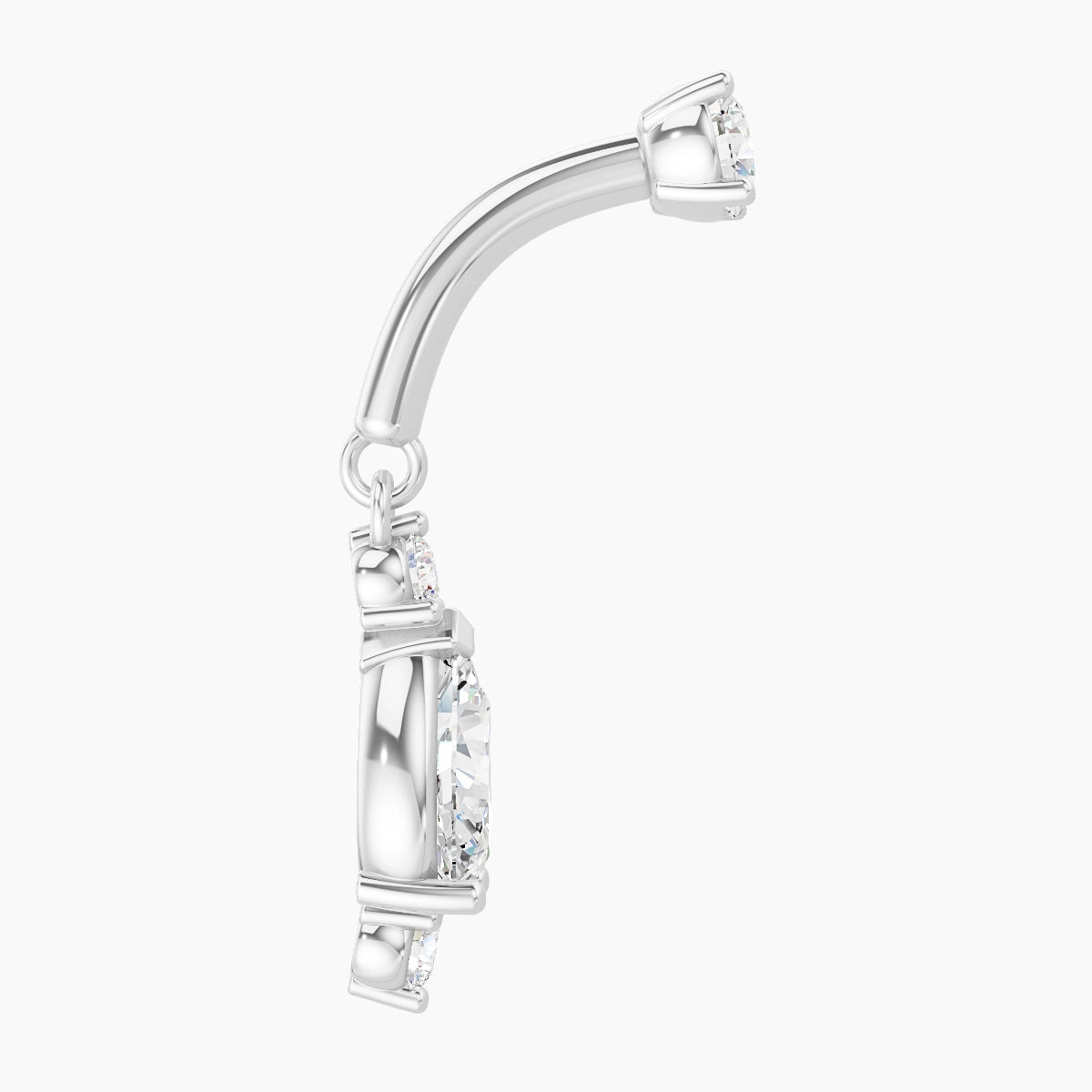 Metis | 18k White Gold 6 mm Diamond Rook Piercing